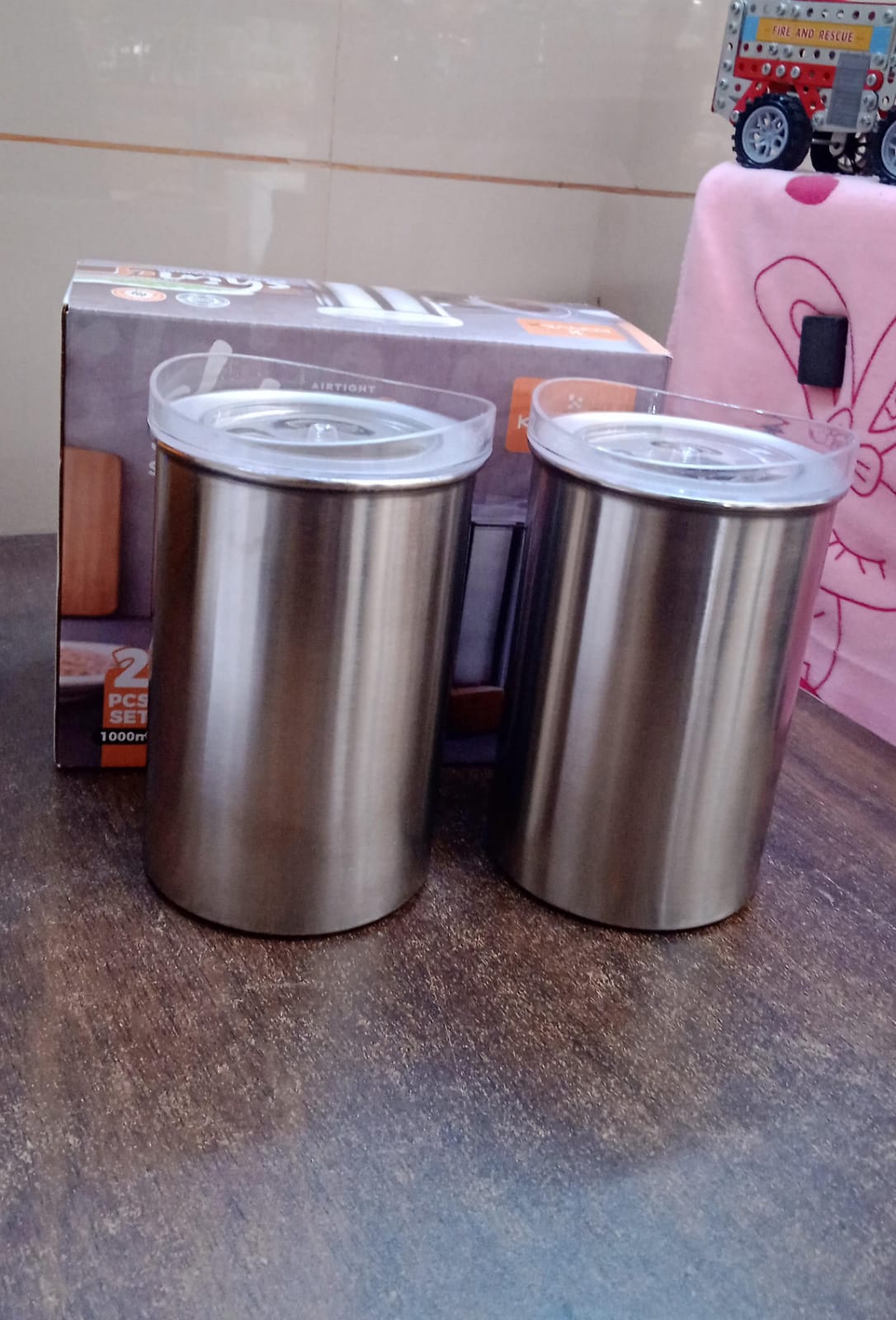Multipurpose Stainless Steel Airtight Containers with See Through Lid (2 Pc Set / 1000 ML) Multipurpose Stainless Steel Airtight Containers with See Through Lid (2 Pc Set / 1000 ML)